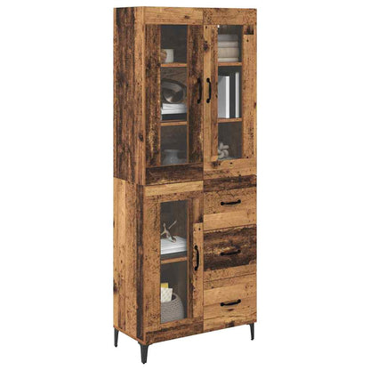 Highboard Altholz 69,5 x 34 x 180 cm Holzwerkstoff