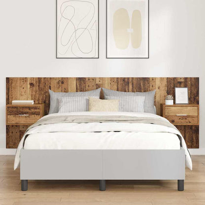 Kopfteil mit Schrank 3 stk. Altholz Holzwerkstoff