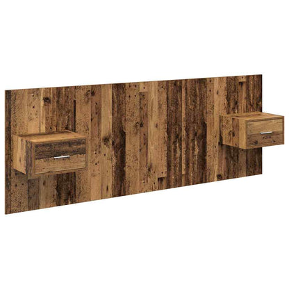 Kopfteil mit Schrank 3 stk. Altholz Holzwerkstoff