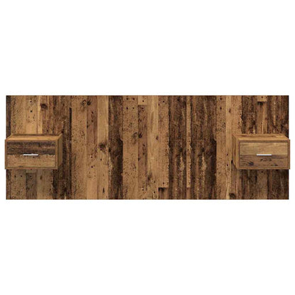 Kopfteil mit Schrank 3 stk. Altholz Holzwerkstoff