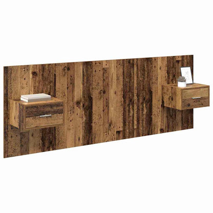 Kopfteil mit Schrank 3 stk. Altholz Holzwerkstoff