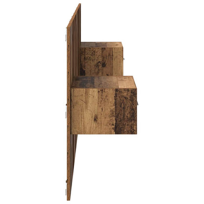 Kopfteil mit Schrank 3 stk. Altholz Holzwerkstoff