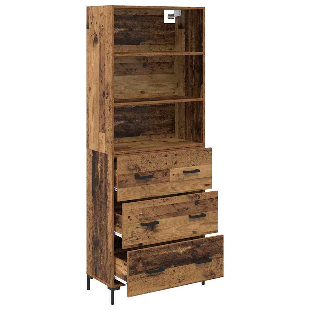 Highboard Altholz 69,5 x 34 x 180 cm Holzwerkstoff