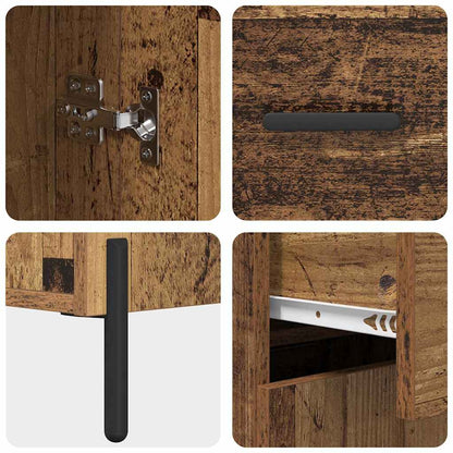 Highboard Altholz 69,5 x 34 x 180 cm Holzwerkstoff