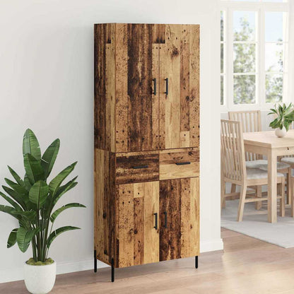 Highboard Altholz 69,5 x 34 x 180 cm Holzwerkstoff