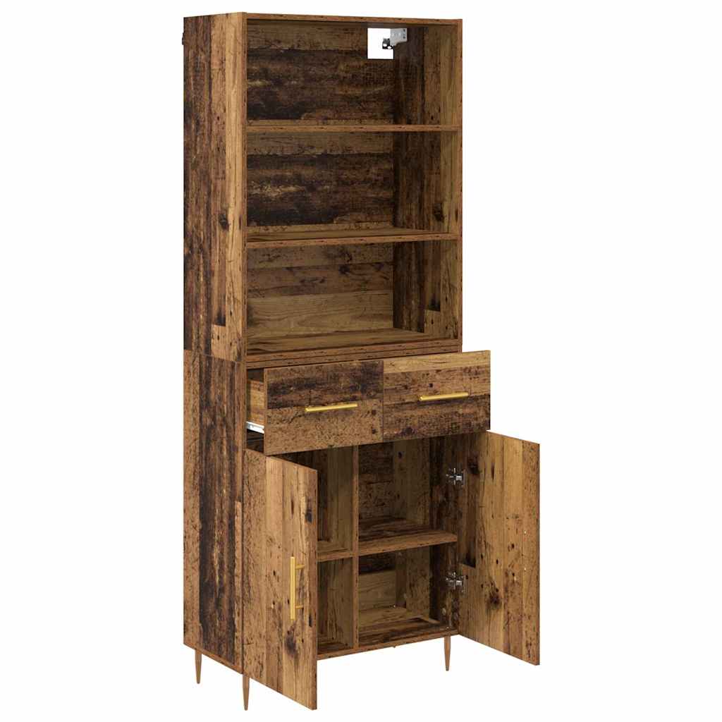 Highboard Altholz 69,5 x 34 x 180 cm Holzwerkstoff