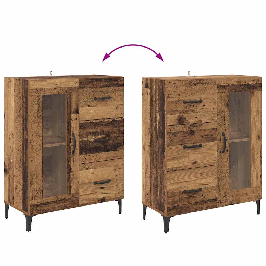 Highboard Altholz 69,5 x 34 x 180 cm Holzwerkstoff