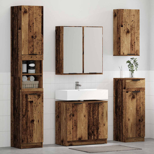 Badezimmermöbel-Set 3 stk. Altholz 64,5 x 33,5 x 59 cm