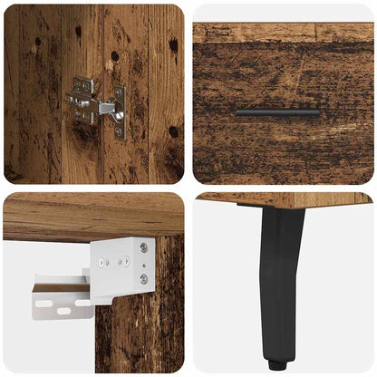 Highboard 2 stk. Altholz 69,5 x 34 x 180 cm Holzwerkstoff