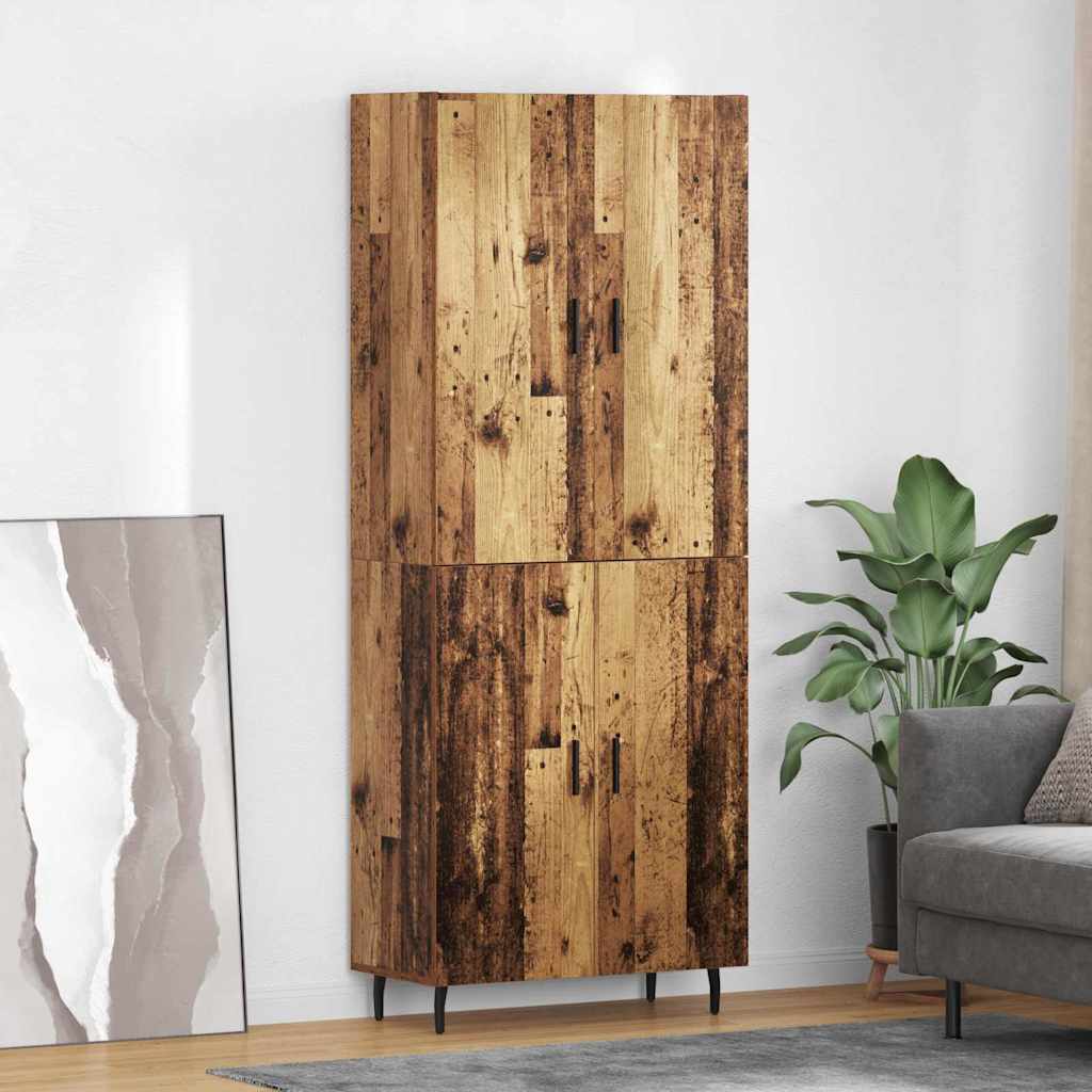Highboard 2 pcs Altholz Holzwerkstoff