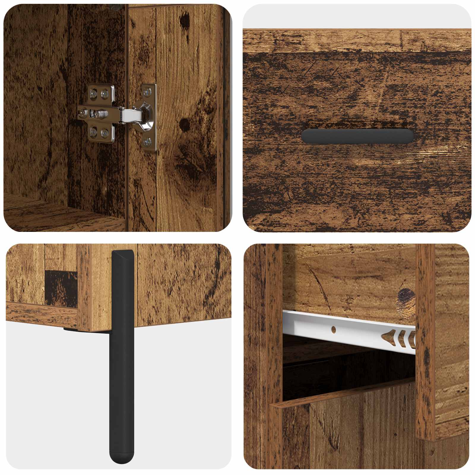 Highboard Altholz 69,5 x 34 x 180 cm Holzwerkstoff
