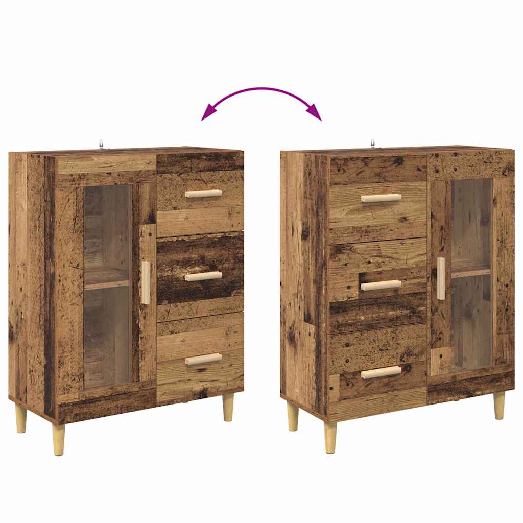 Highboard Altholz 69,5 x 34 x 180 cm Holzwerkstoff