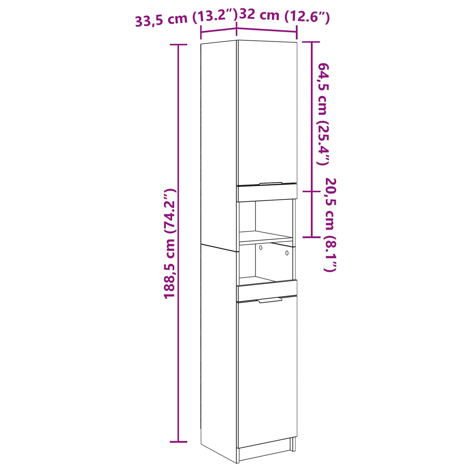 Badezimmermöbel-Set 5 stk. Altholz 64,5 x 33,5 x 59 cm