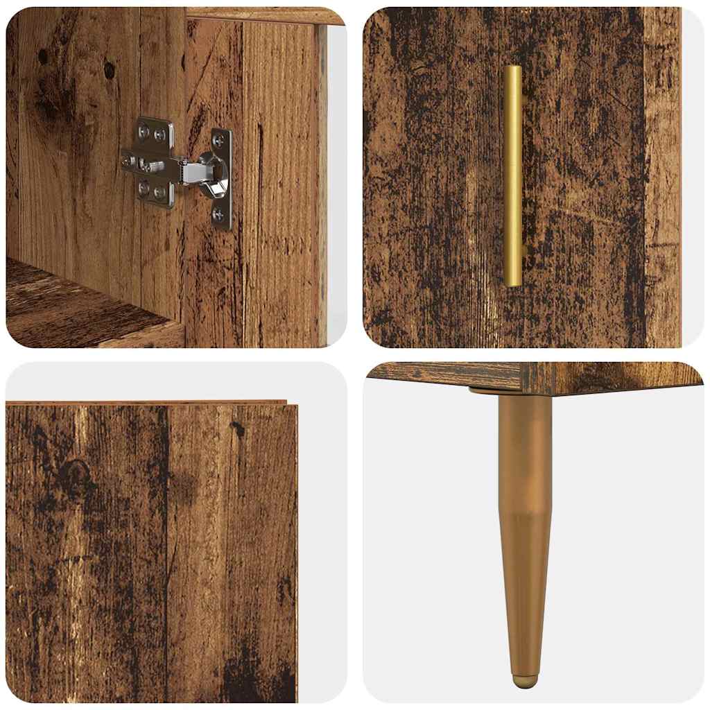Highboard 2 pcs Altholz Holzwerkstoff