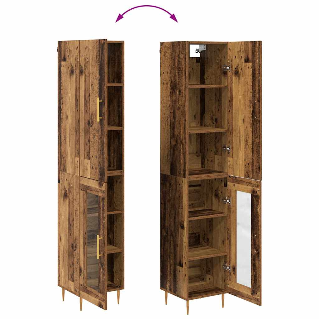 Highboard 2 pcs Altholz Holzwerkstoff