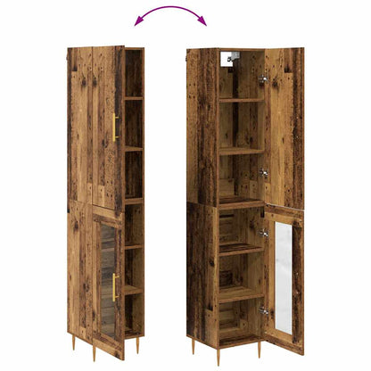 Highboard 2 stk. Altholz 34,5 x 34 x 180 cm Holzwerkstoff