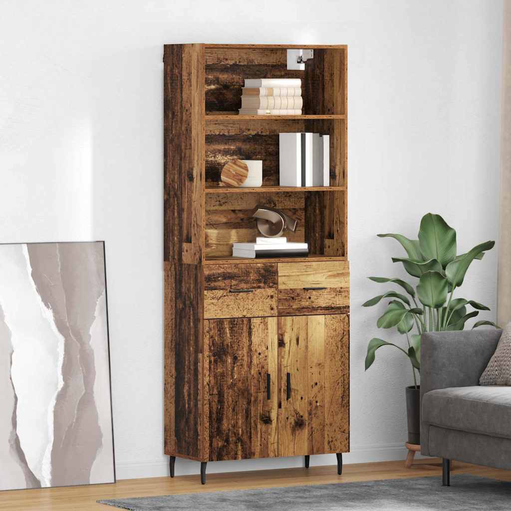 Highboard 2 Stk. Altholz 69,5 x 32,5 x 180 cm Holzwerkstoff