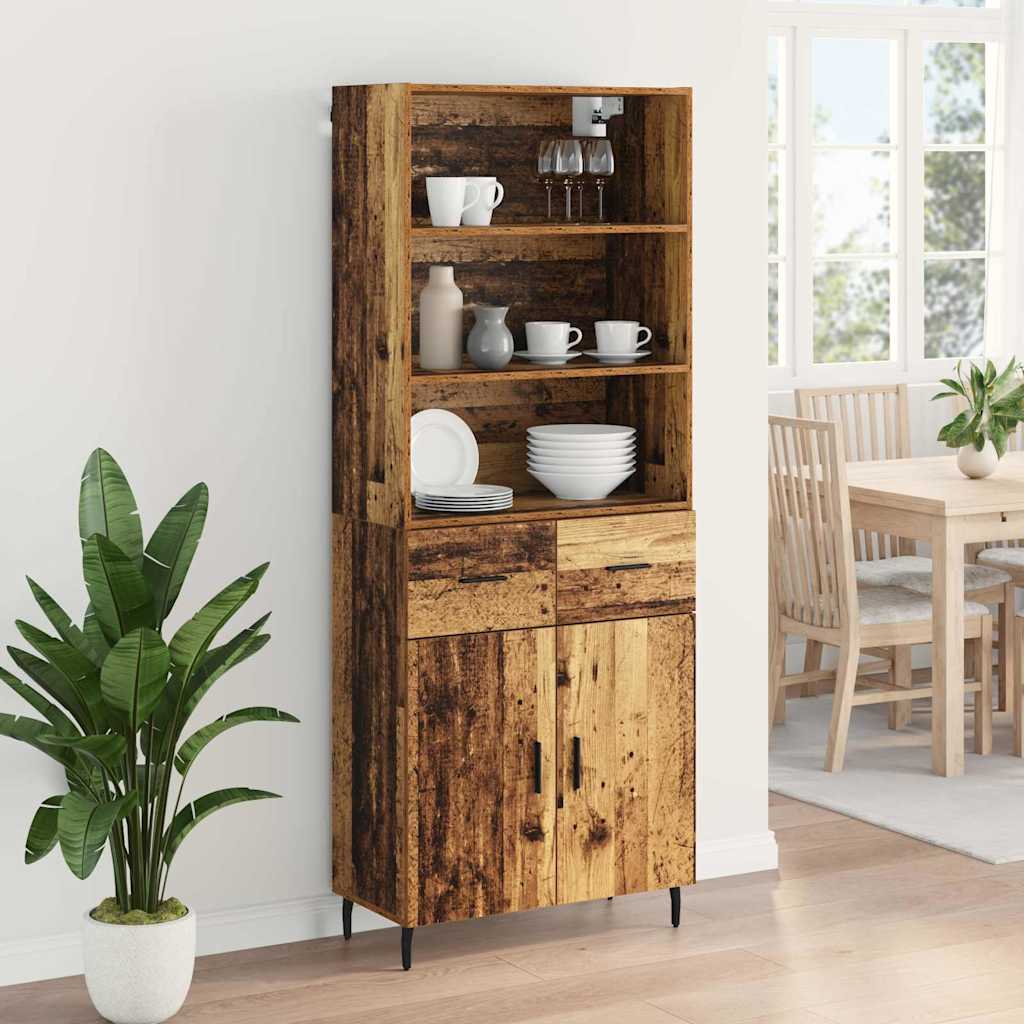 Highboard 2 Stk. Altholz 69,5 x 32,5 x 180 cm Holzwerkstoff