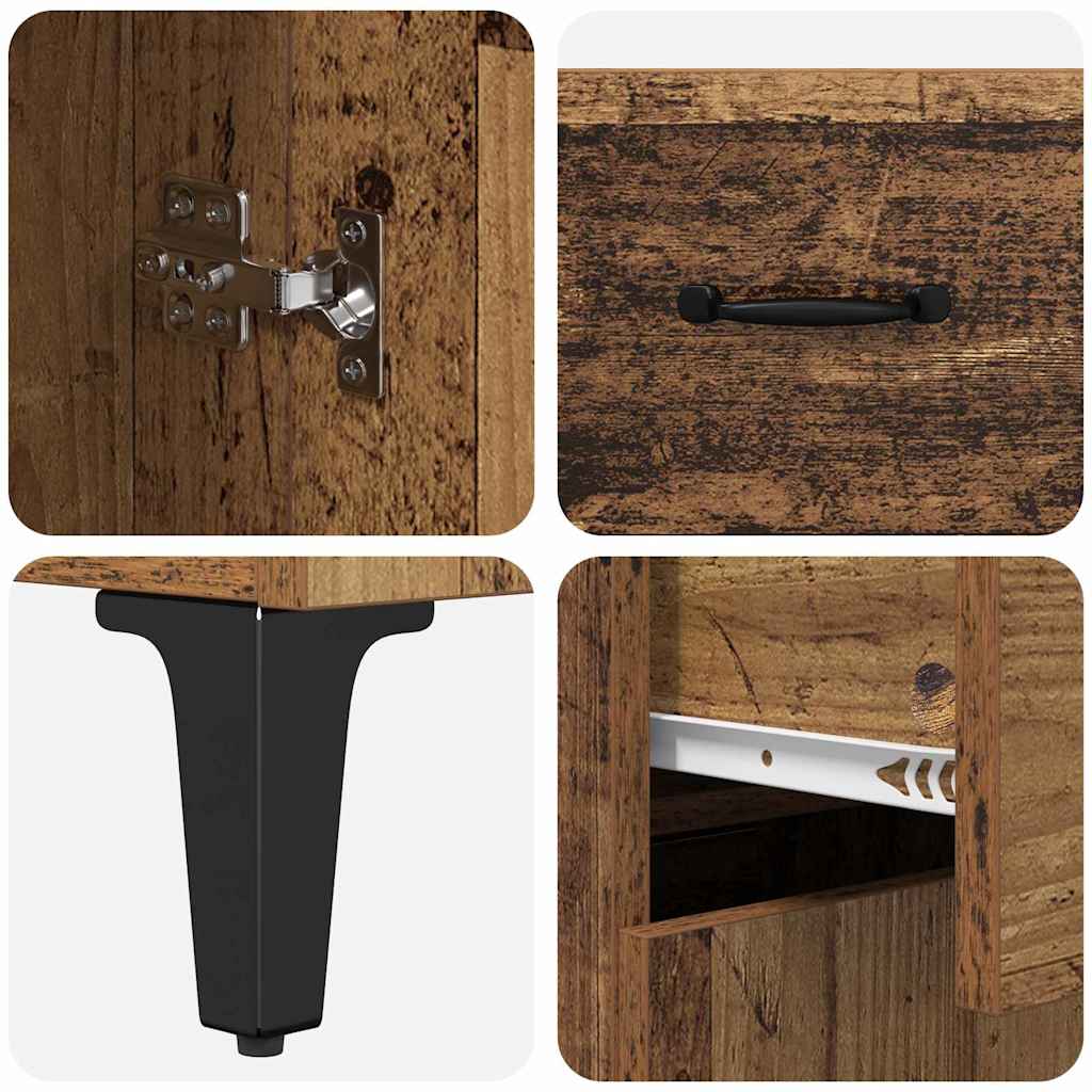 Highboard Altholz 69,5 x 34 x 180 cm Holzwerkstoff