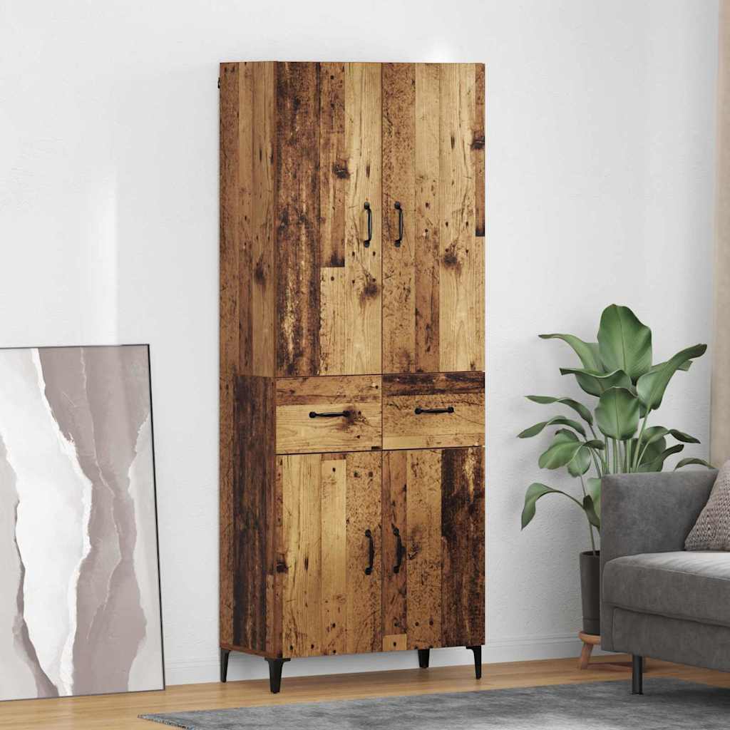 Highboard Altholz 69,5 x 34 x 180 cm Holzwerkstoff