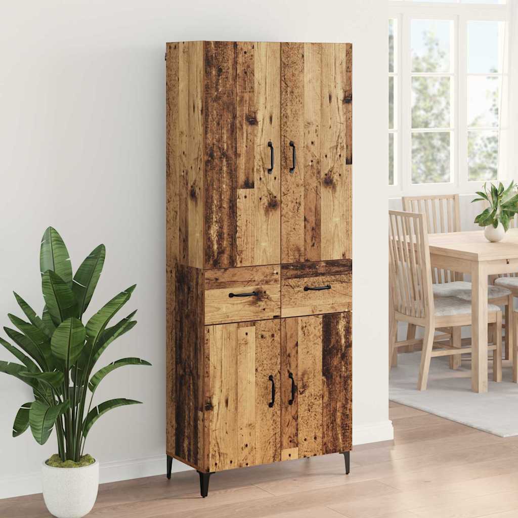 Highboard Altholz 69,5 x 34 x 180 cm Holzwerkstoff