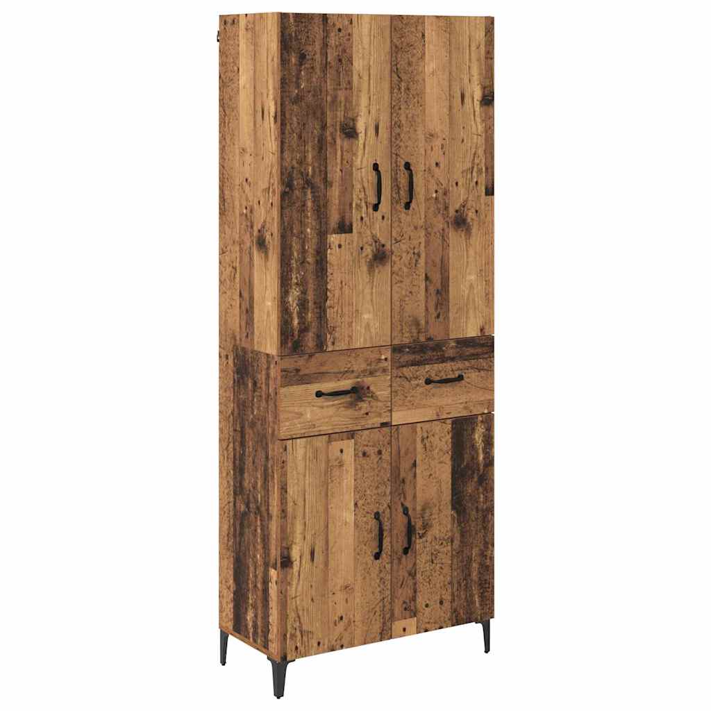 Highboard Altholz 69,5 x 34 x 180 cm Holzwerkstoff