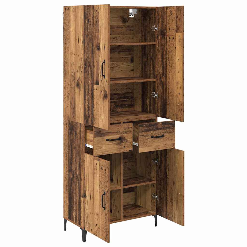 Highboard Altholz 69,5 x 34 x 180 cm Holzwerkstoff