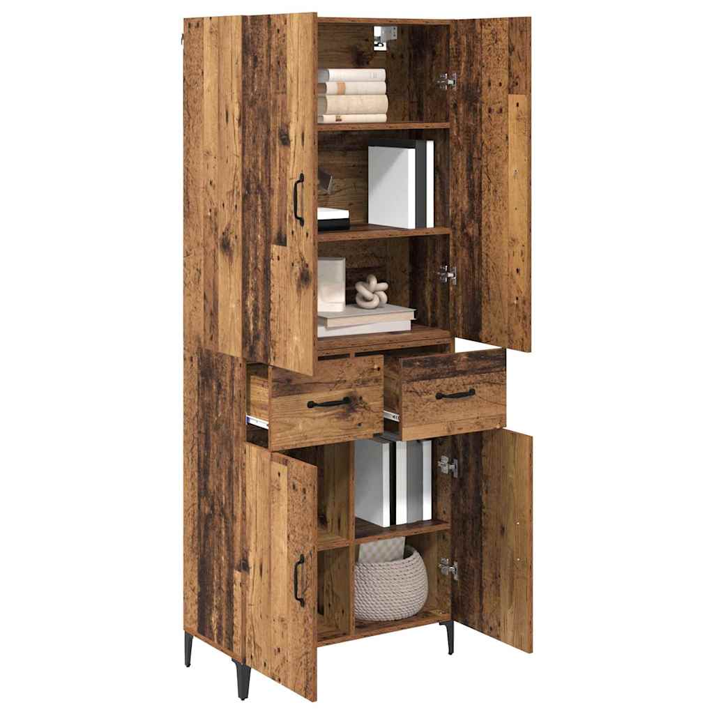 Highboard Altholz 69,5 x 34 x 180 cm Holzwerkstoff