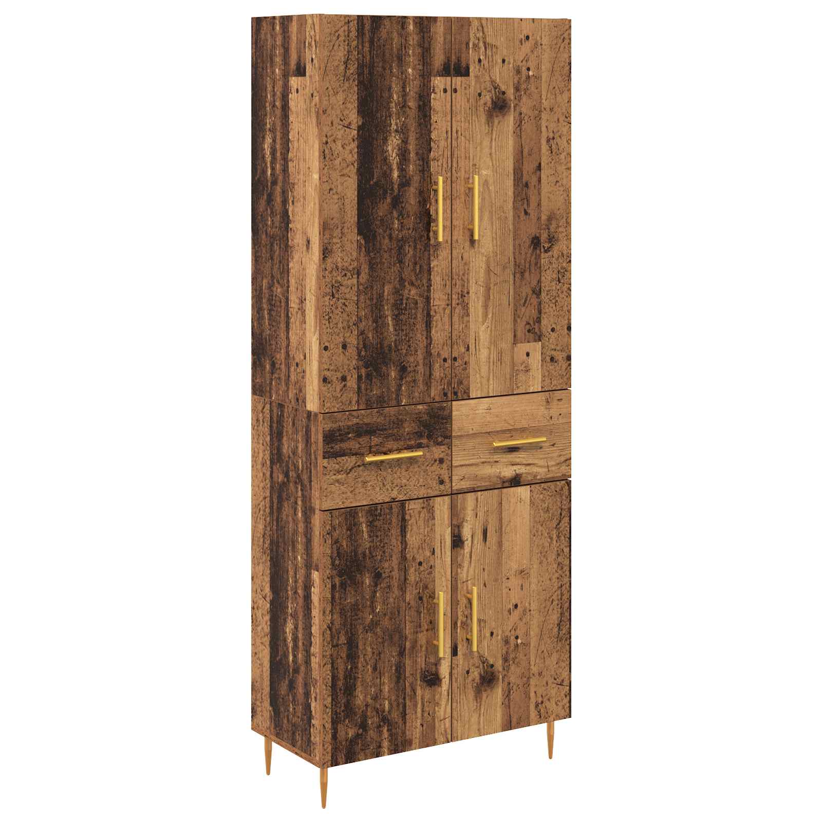 Highboard Altholz 69,5 x 34 x 180 cm Holzwerkstoff