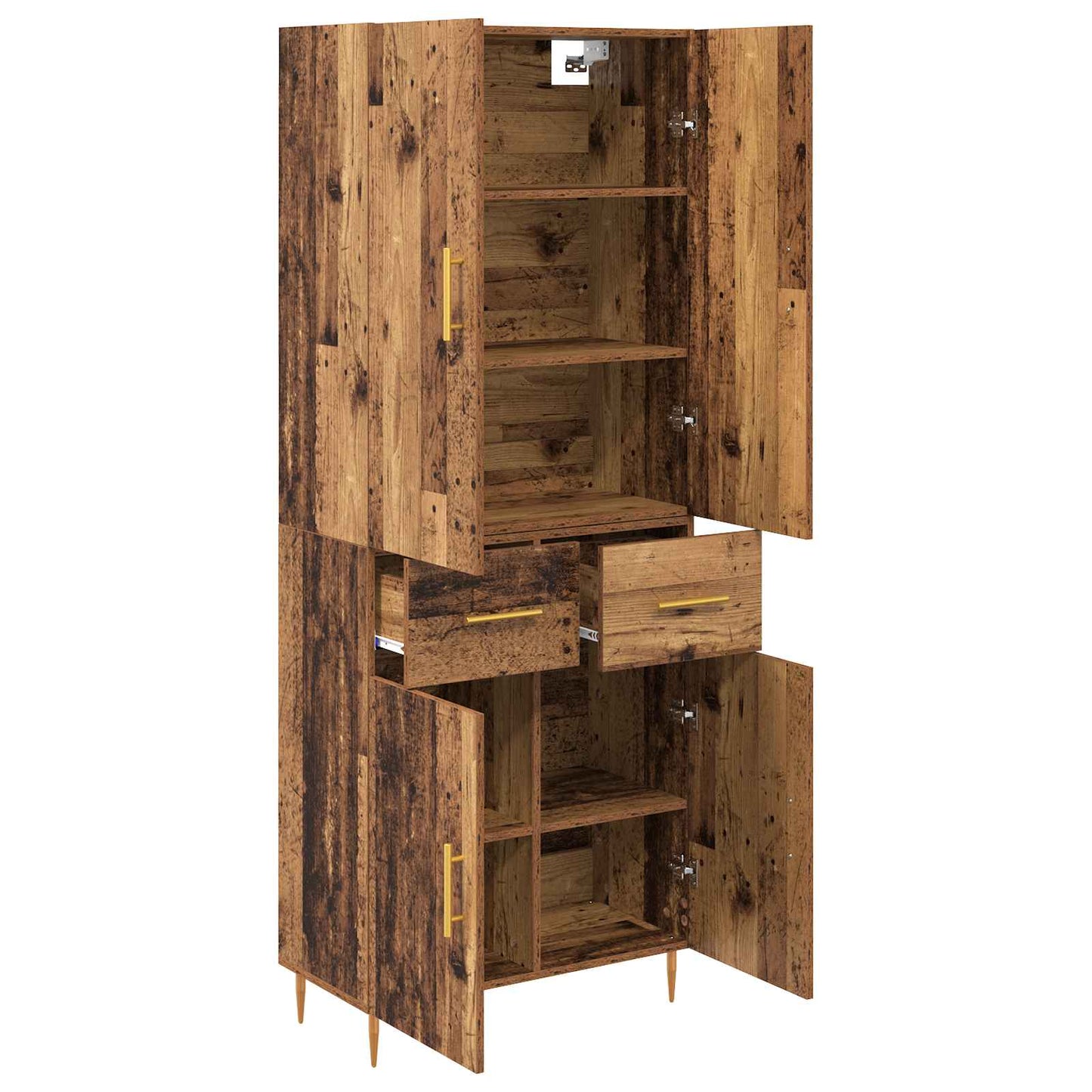 Highboard Altholz 69,5 x 34 x 180 cm Holzwerkstoff