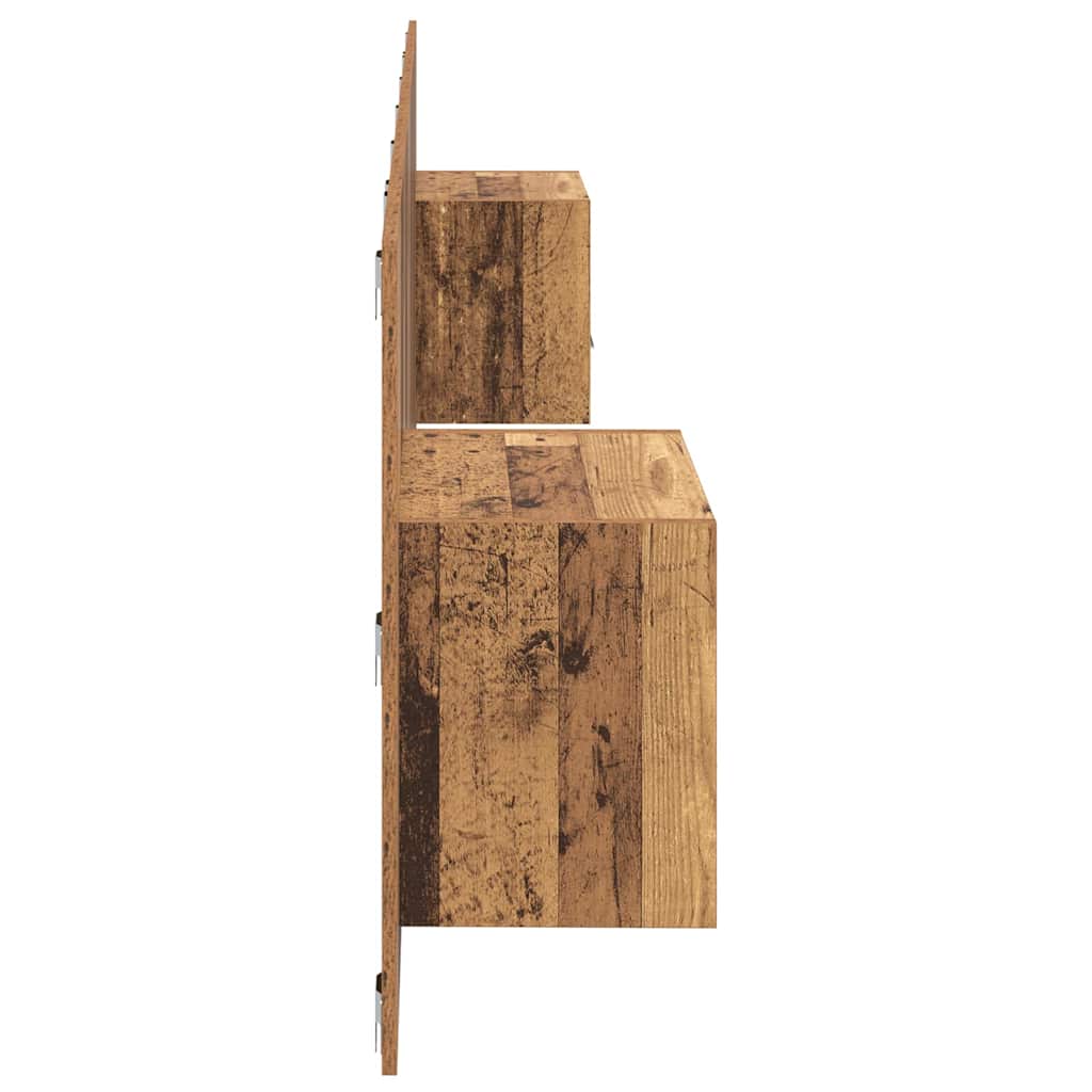 Kopfteil mit Schrank mit Schubladen 3 pcs Altholz Holzwerkstoff