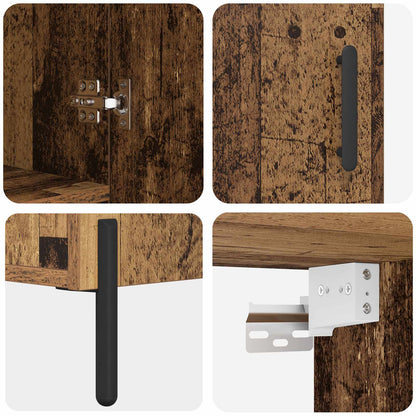 Highboard Altholz 69,5 x 34 x 180 cm Holzwerkstoff