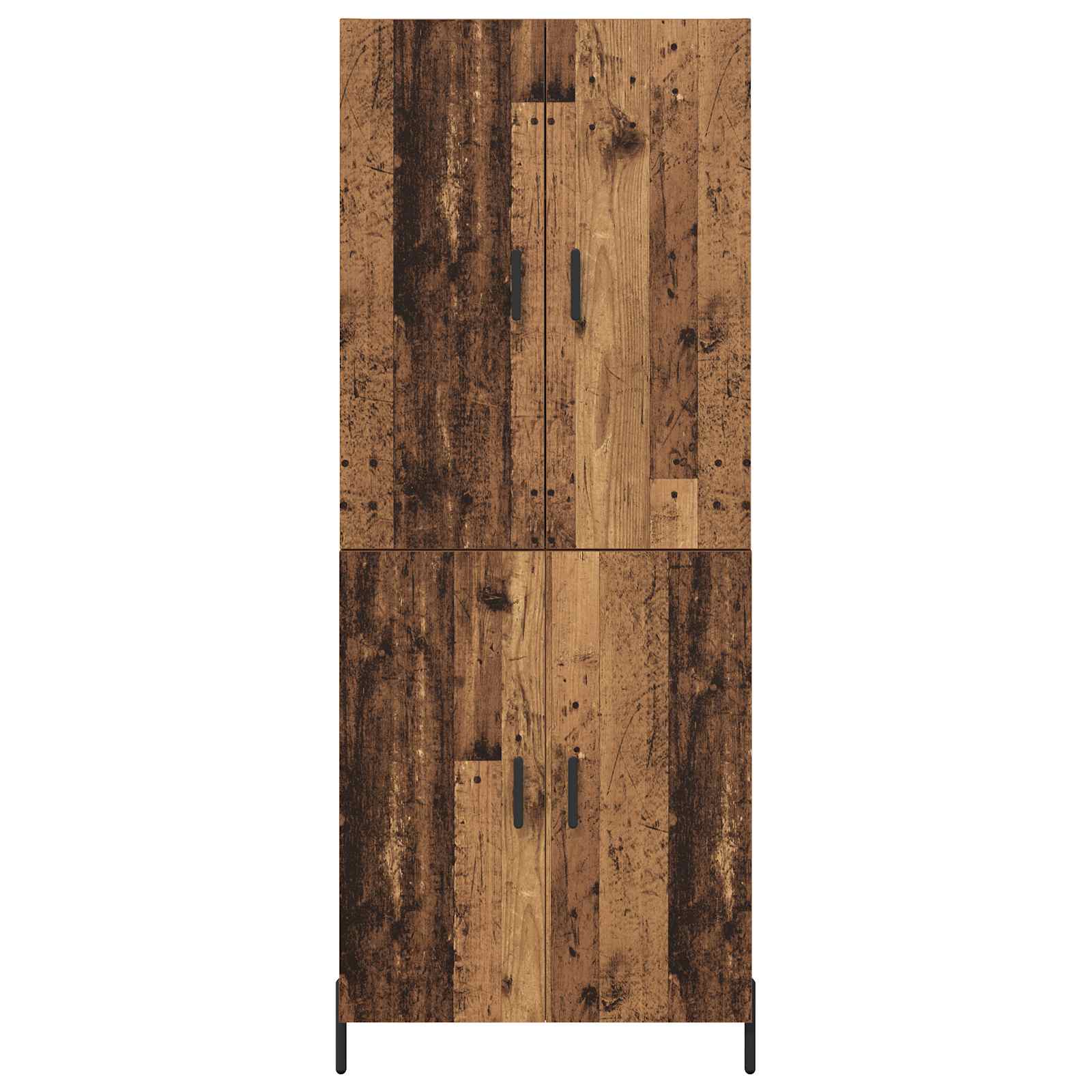 Highboard Wandmontiert Altholz 69,5 x 34 x 180 cm Holzwerkstoff