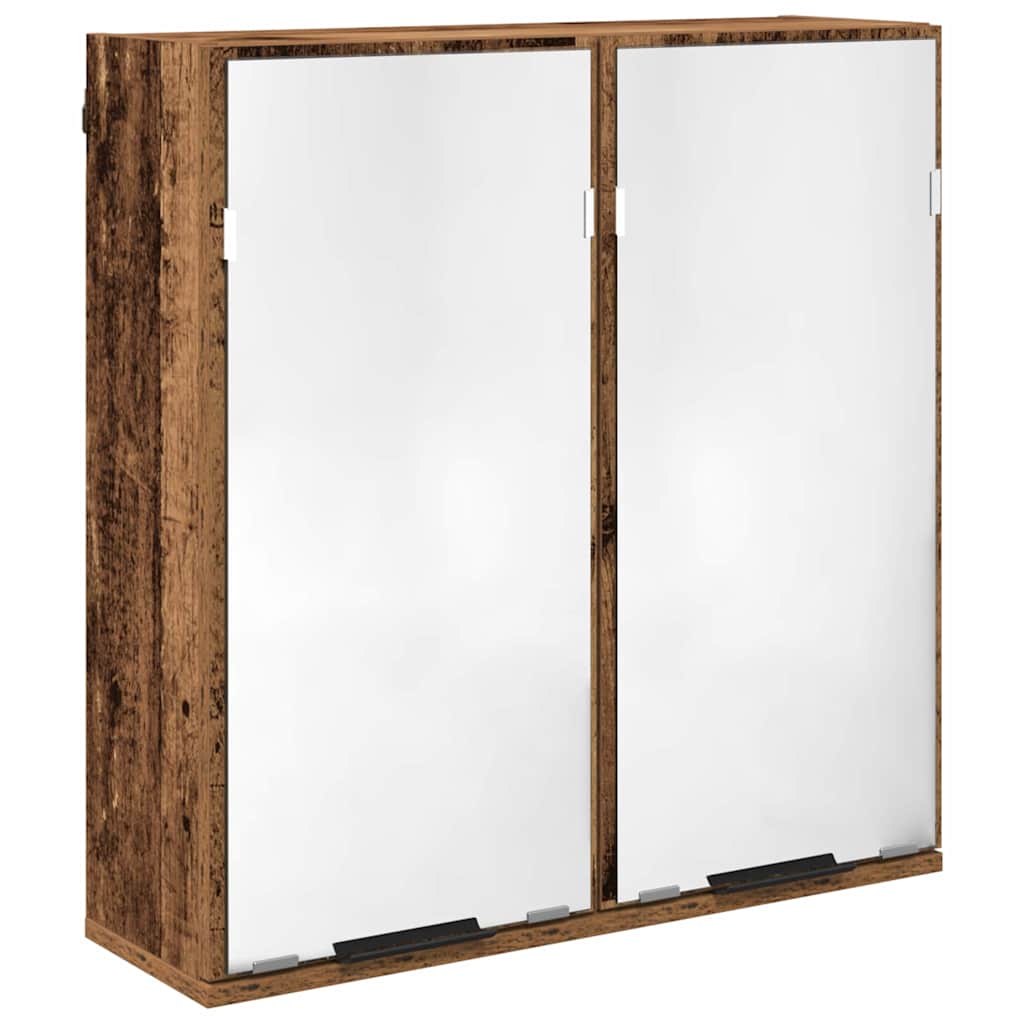 Badezimmerschrank-Set 2 Stk. Altholz Holzwerkstoff