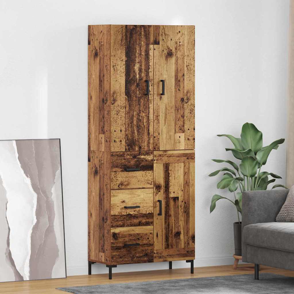 Highboard Altholz 69,5 x 34 x 180 cm Holzwerkstoff