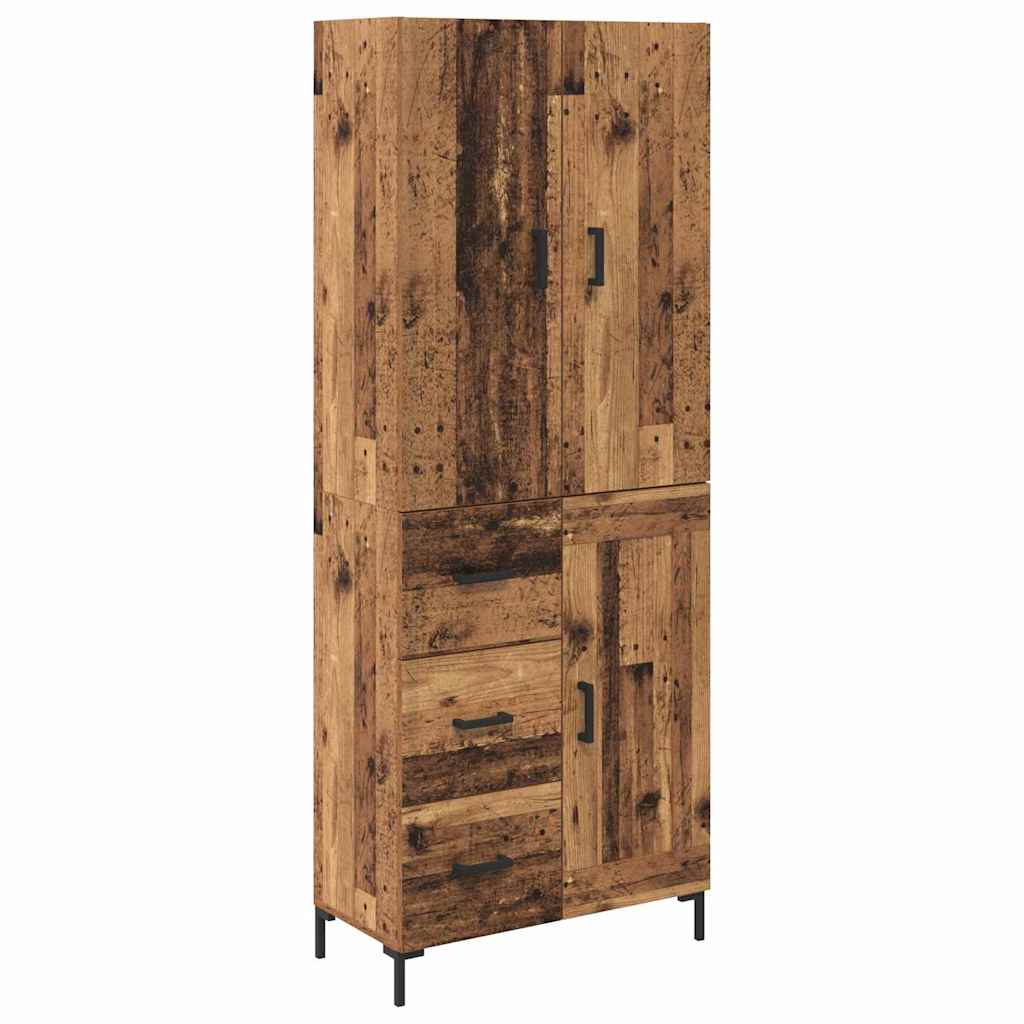 Highboard Altholz 69,5 x 34 x 180 cm Holzwerkstoff