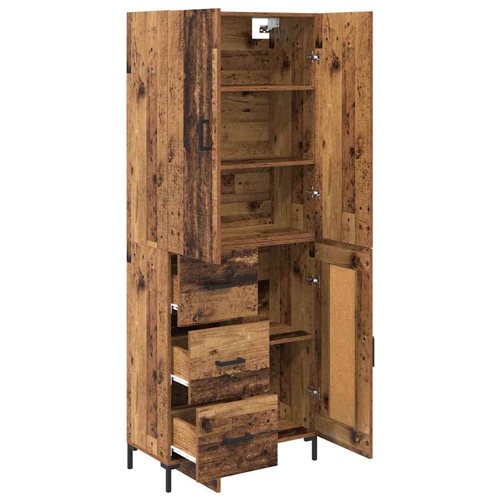 Highboard Altholz 69,5 x 34 x 180 cm Holzwerkstoff