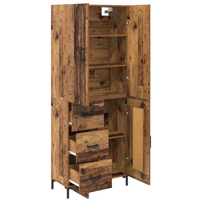 Highboard Altholz 69,5 x 34 x 180 cm Holzwerkstoff