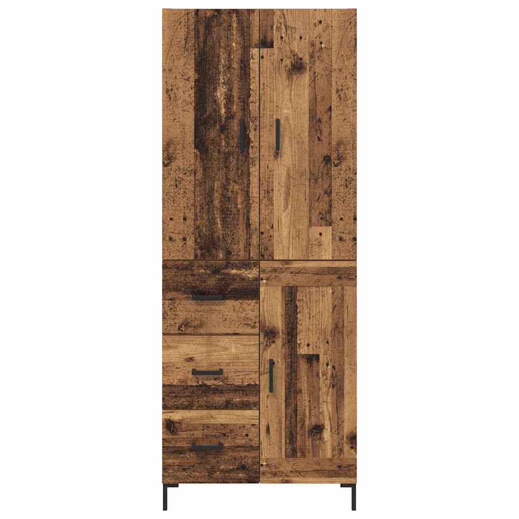 Highboard Altholz 69,5 x 34 x 180 cm Holzwerkstoff
