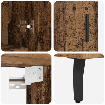 Highboard 2 Stk. Altholz 69,5 x 32,5 x 180 cm Holzwerkstoff