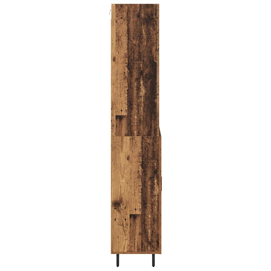 Highboard Altholz 69,5 x 34 x 180 cm Engineered Wood und Glas