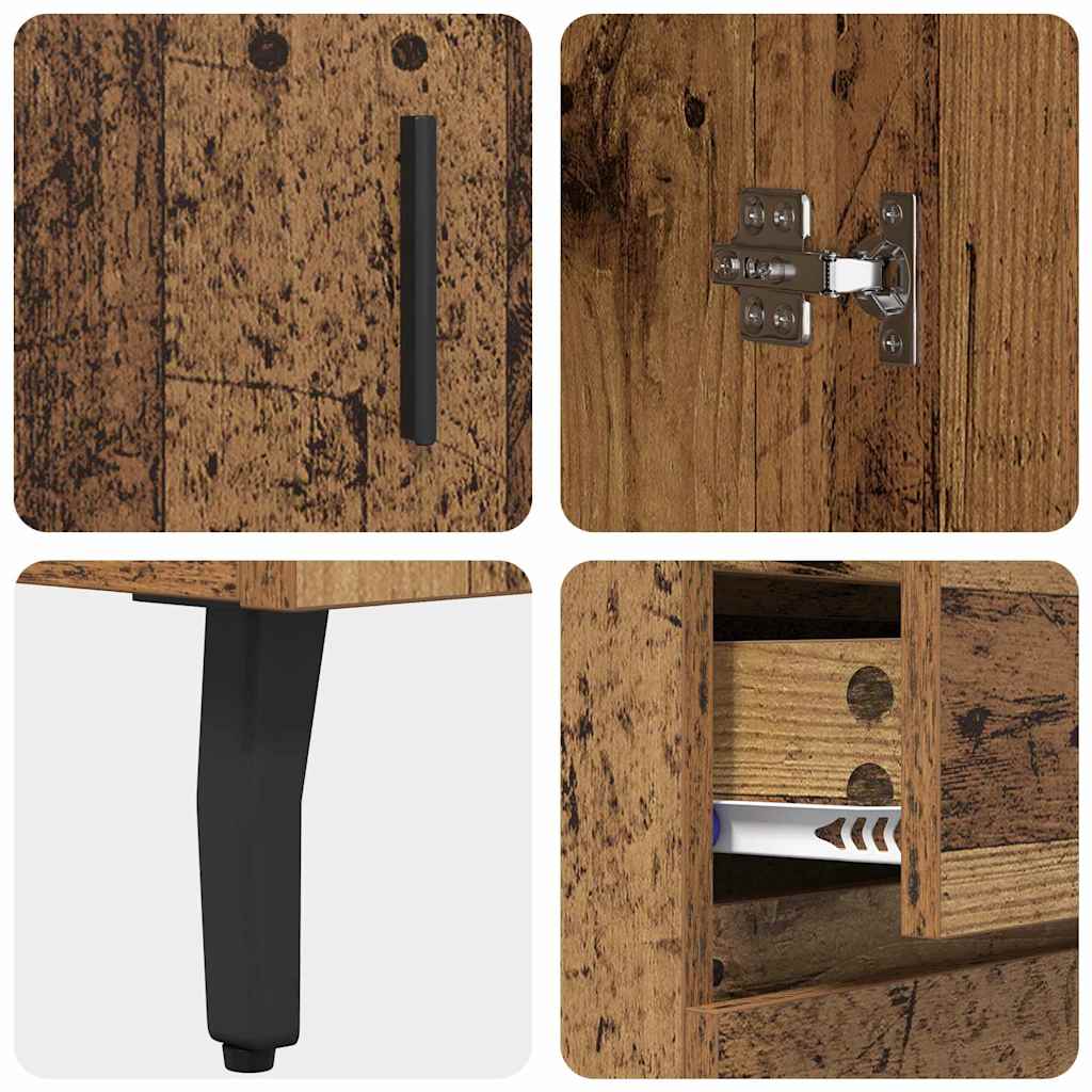 Highboard 2 Stk. Altholz 69,5 x 32,5 x 180 cm Holzwerkstoff