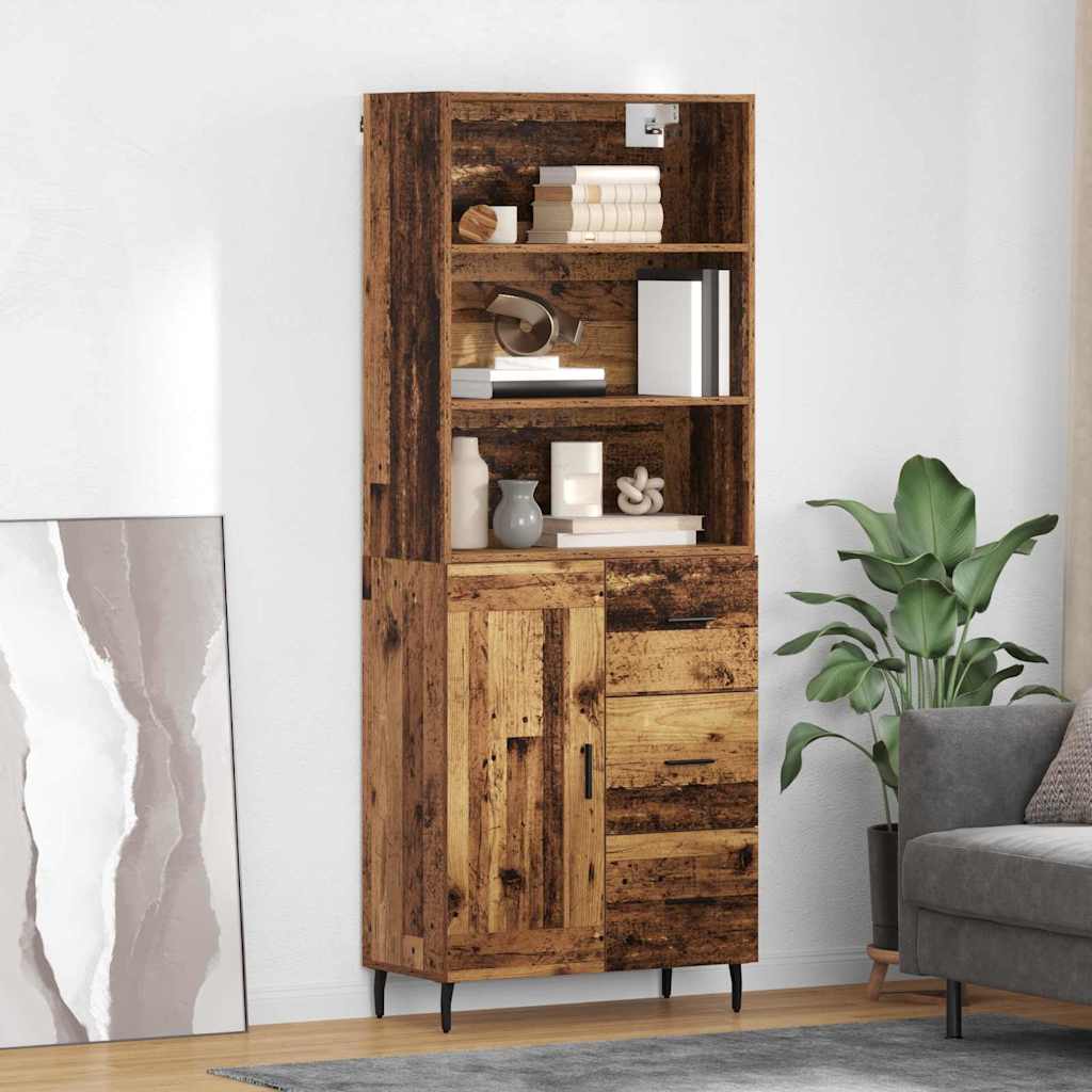 Highboard 2 Stk. Altholz 69,5 x 32,5 x 180 cm Holzwerkstoff