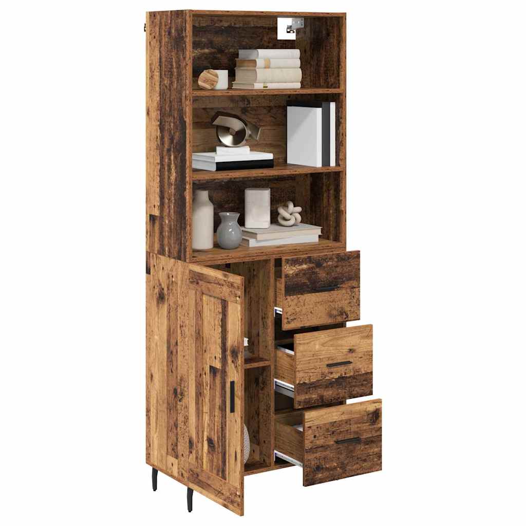 Highboard 2 Stk. Altholz 69,5 x 32,5 x 180 cm Holzwerkstoff