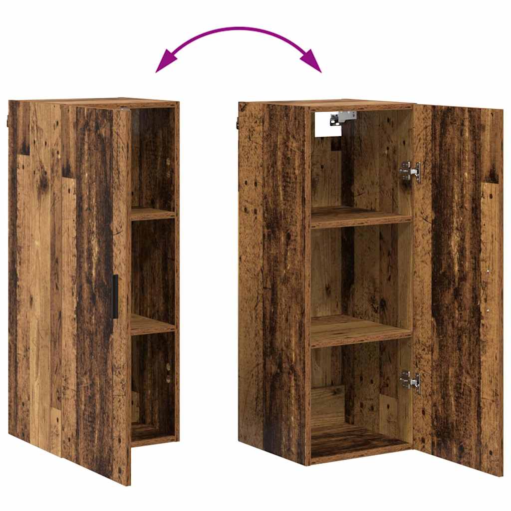 Highboard Altholz 34,5 x 34 x 180 cm Holzwerkstoff