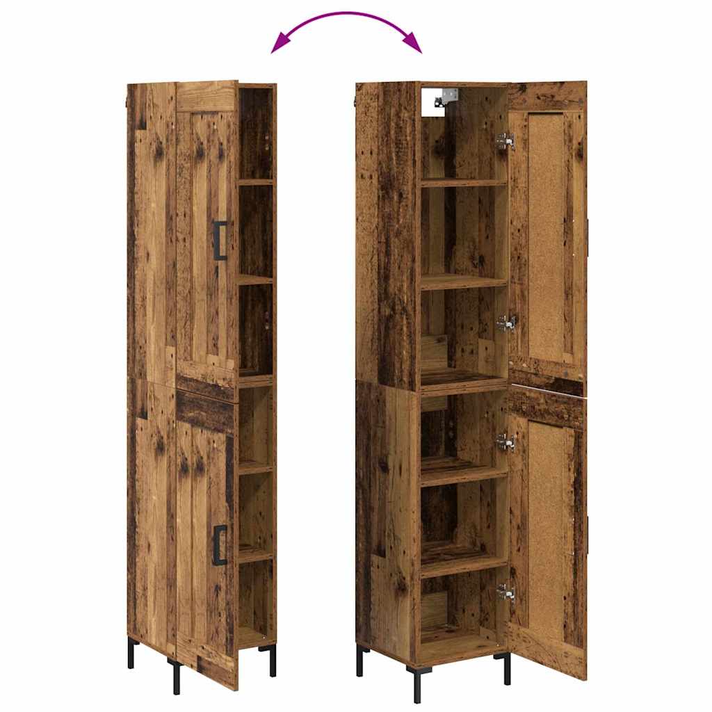 Highboard Altholz 34,5 x 34 x 180 cm Holzwerkstoff