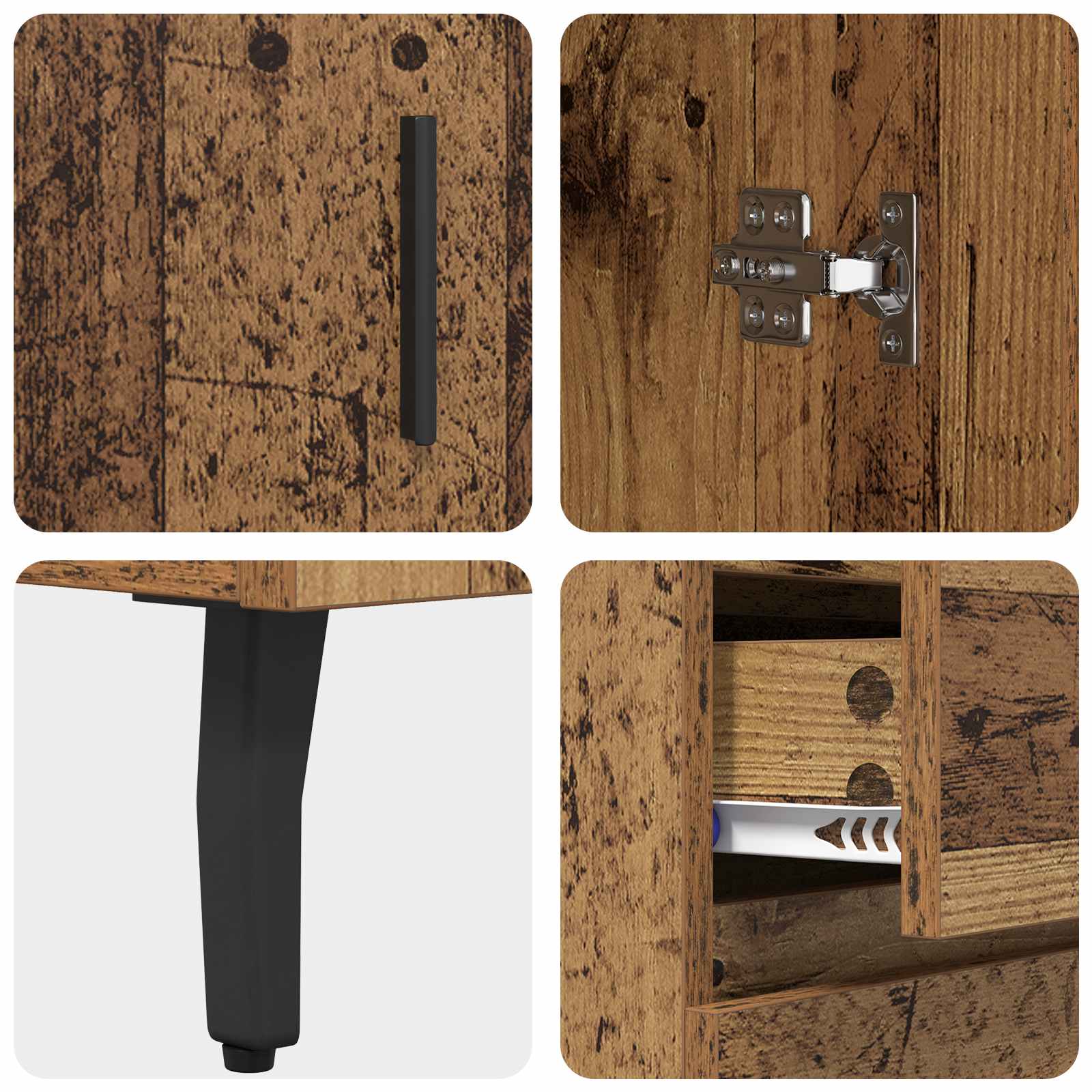 Highboard 2 stk. Altholz 69,5 x 34 x 180 cm Holzwerkstoff