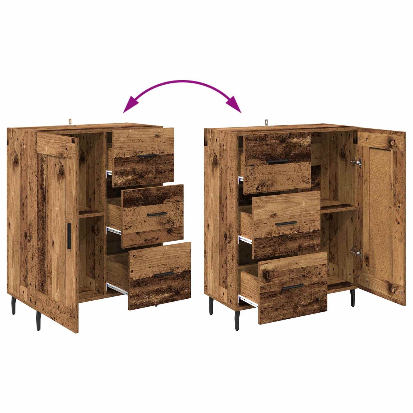 Highboard 2 stk. Altholz 69,5 x 34 x 180 cm Holzwerkstoff