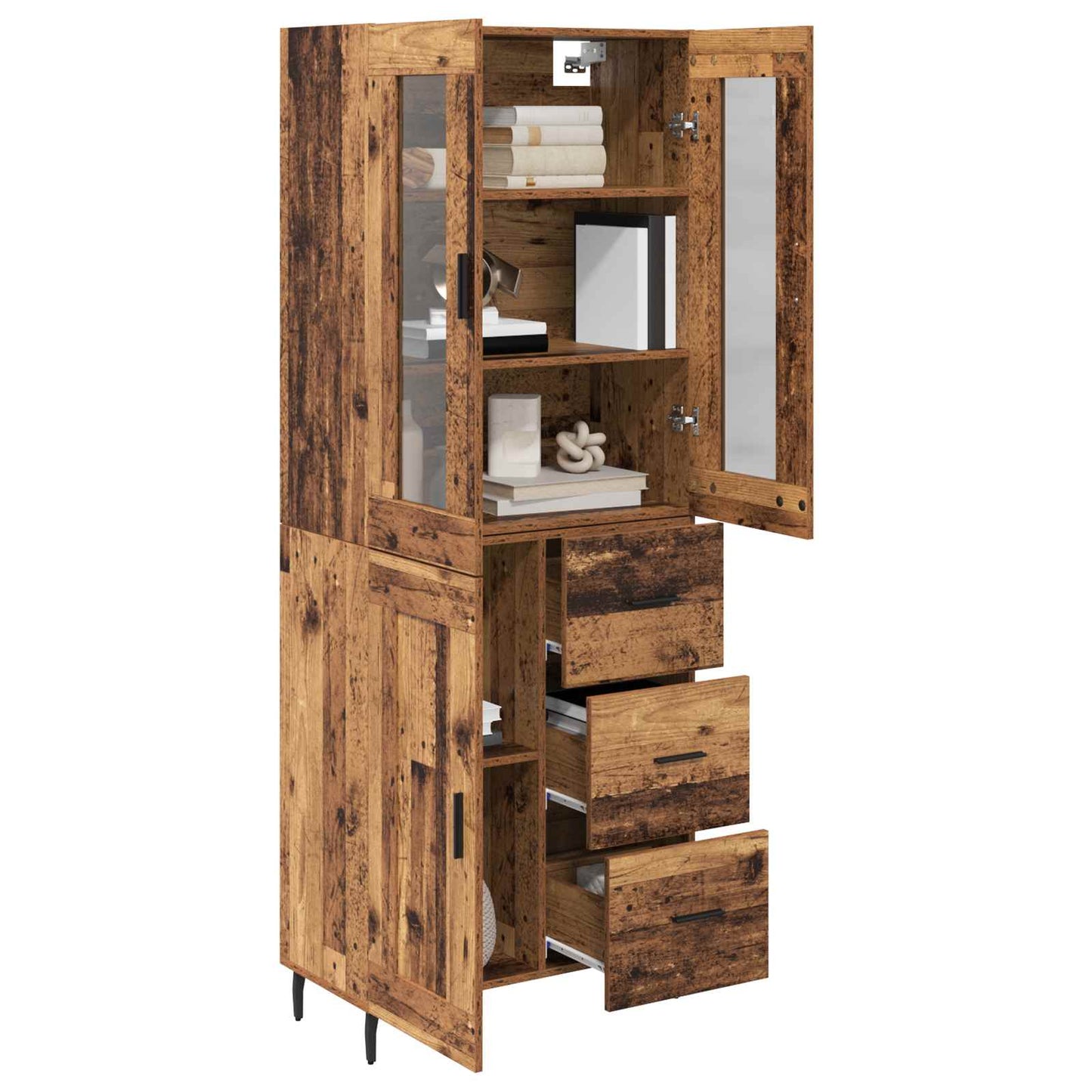 Highboard 2 stk. Altholz 69,5 x 34 x 180 cm Holzwerkstoff