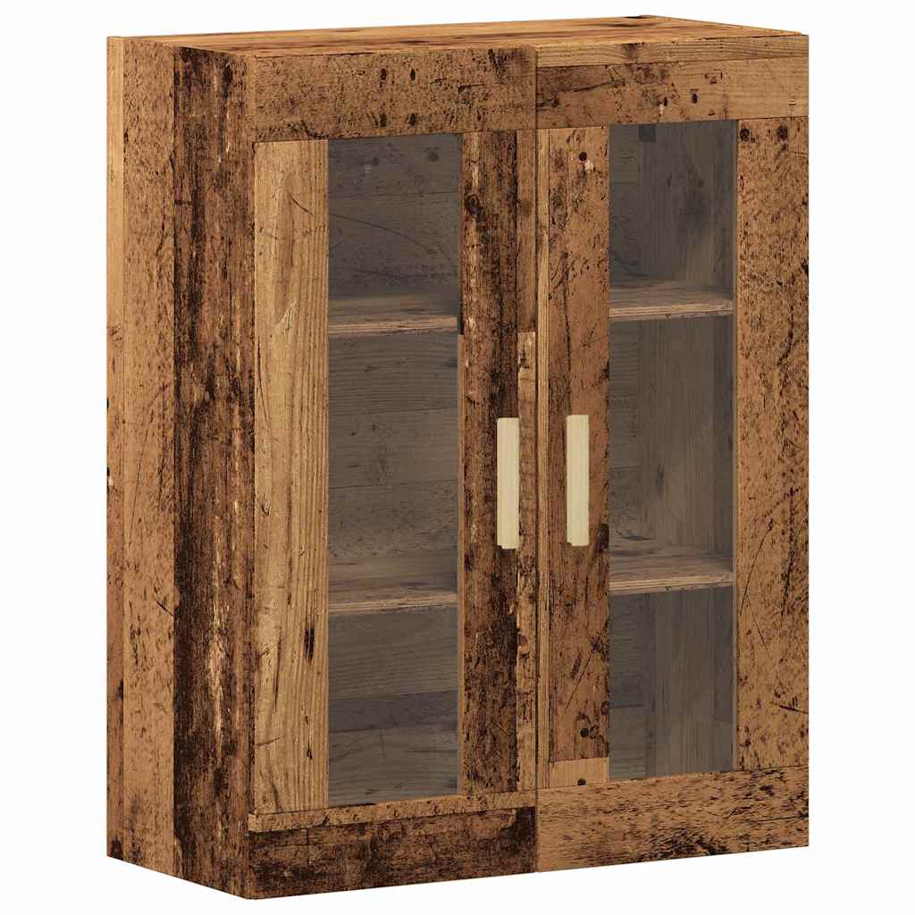 Highboard Altholz 69,5 x 34 x 180 cm Engineered Wood und Glas